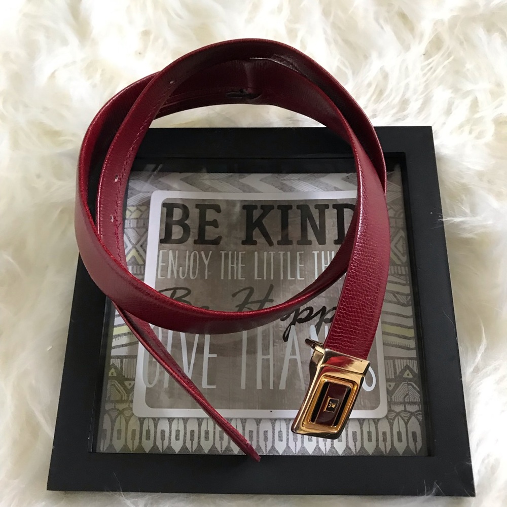 GoldLion  Leather Belt With Money Pouch Red Wine